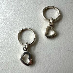Authentic Tiffany & Co. Sterling Silver 925 Heart Pair Keyring Keychain Set 2002